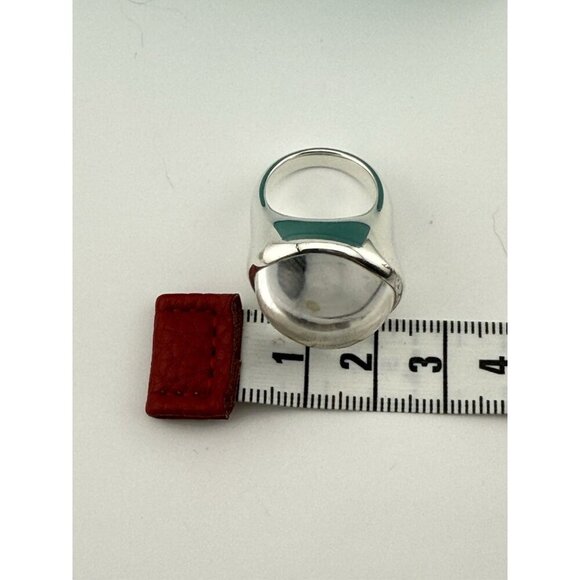 Tiffany & Co. Elsa Peretti 19mm Rock Crystal Cabochon Ring in Silver Size 5 - Picture 11 of 11